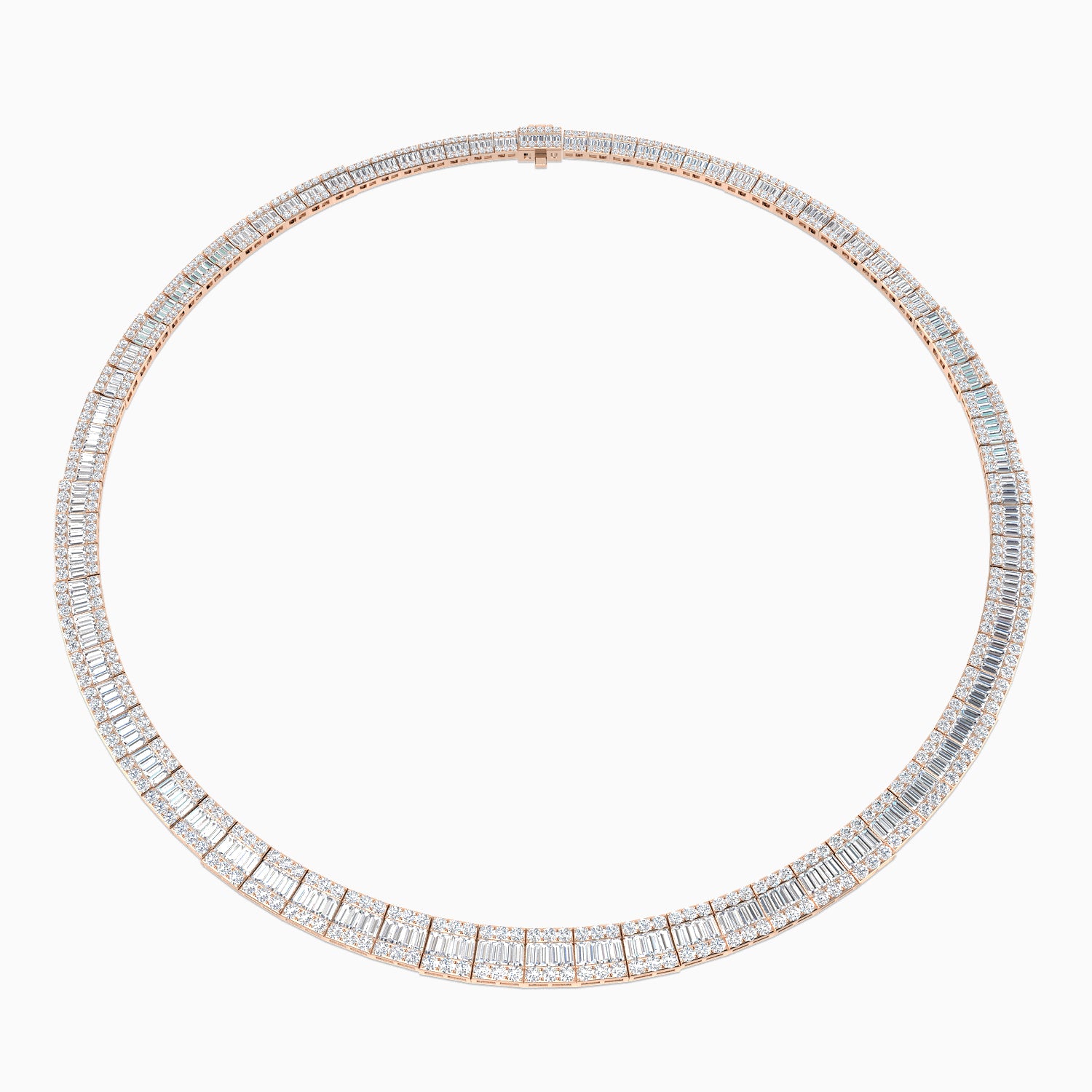 June Baguette Brilliant Necklace 13ct to 23ct Gold Platinum