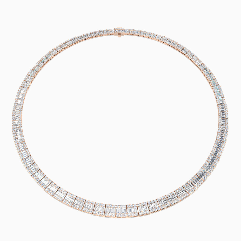 June Baguette Brilliant Necklace 13ct to 23ct Gold Platinum
