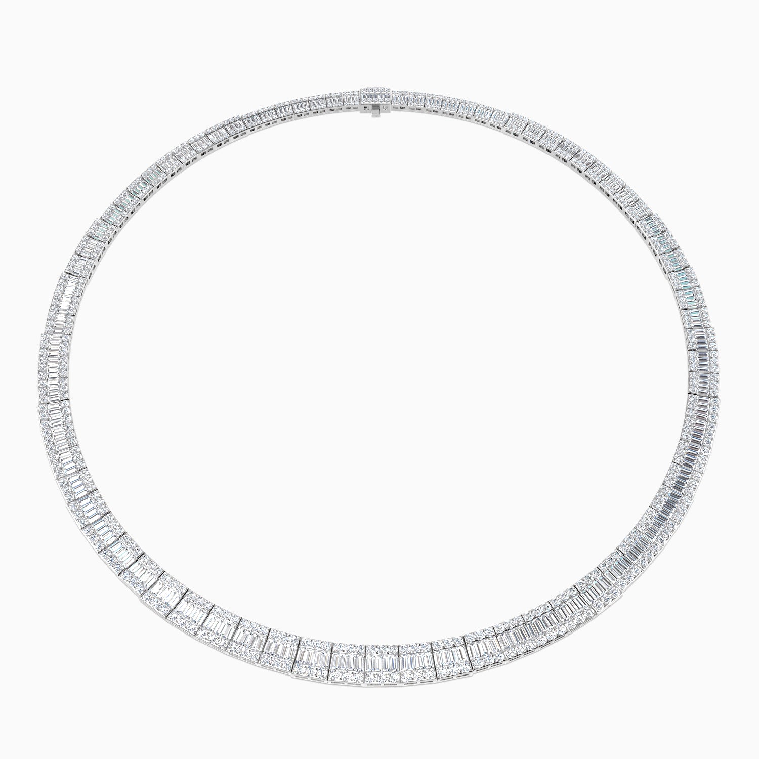 June Baguette Brilliant Necklace 13ct to 23ct Gold Platinum