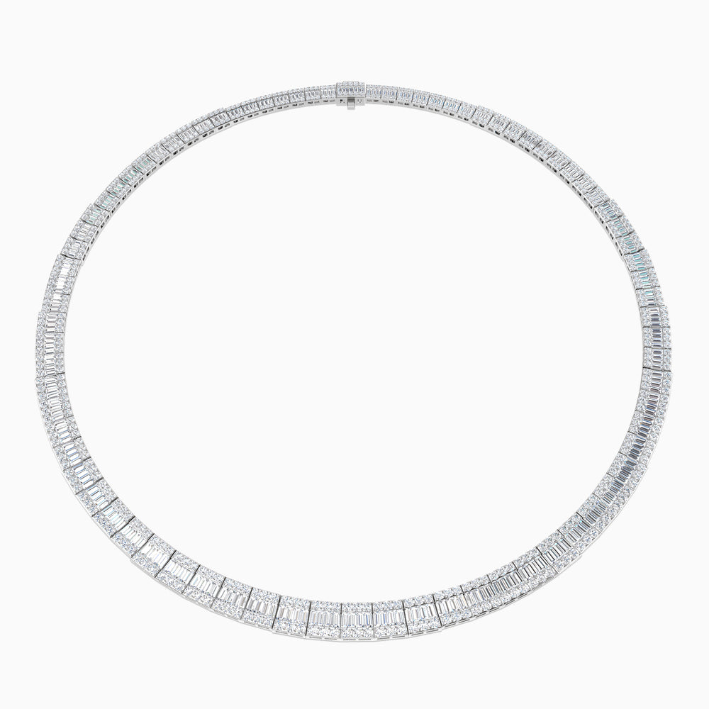 June Baguette Brilliant Necklace 13ct to 23ct Gold Platinum