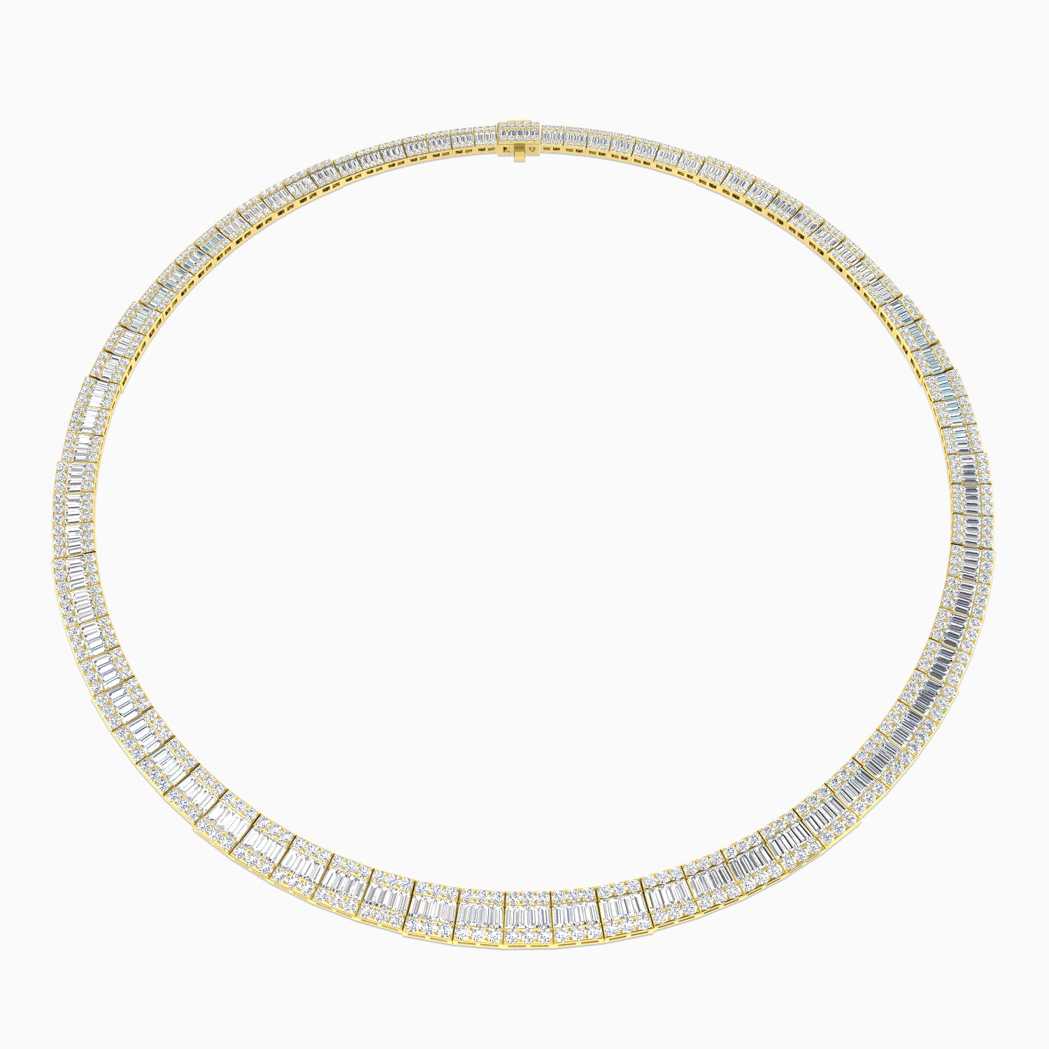 June Baguette Brilliant Necklace 13ct to 23ct Gold Platinum