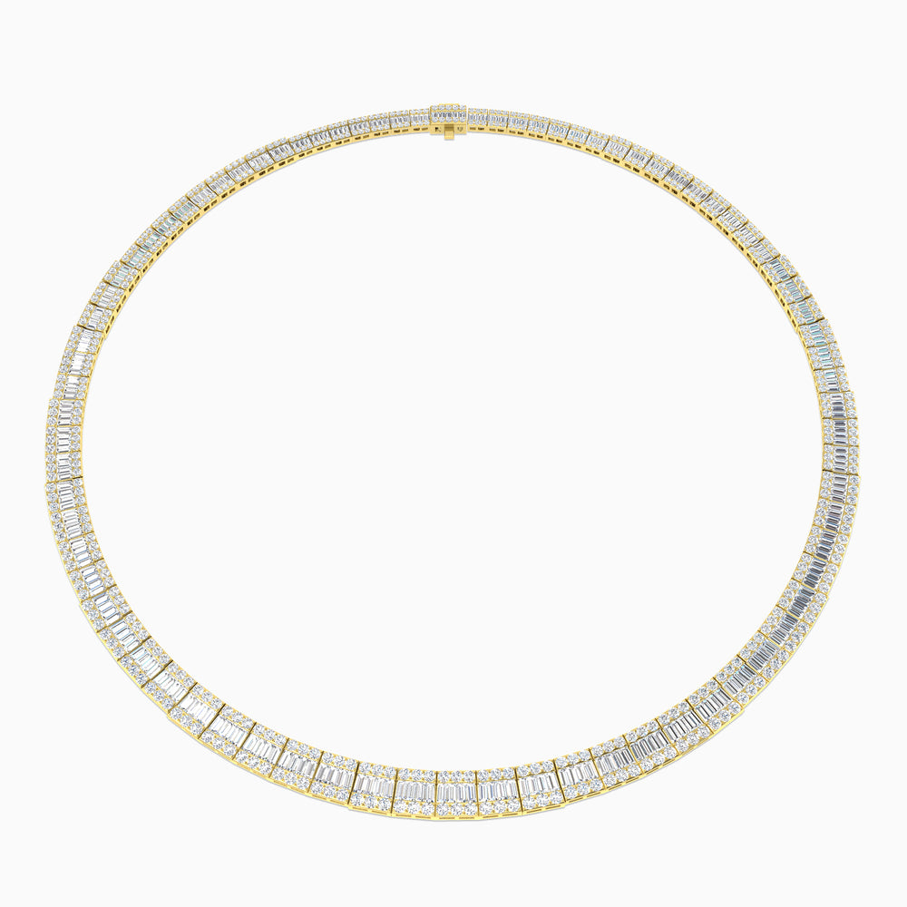 June Baguette Brilliant Necklace 13ct to 23ct Gold Platinum