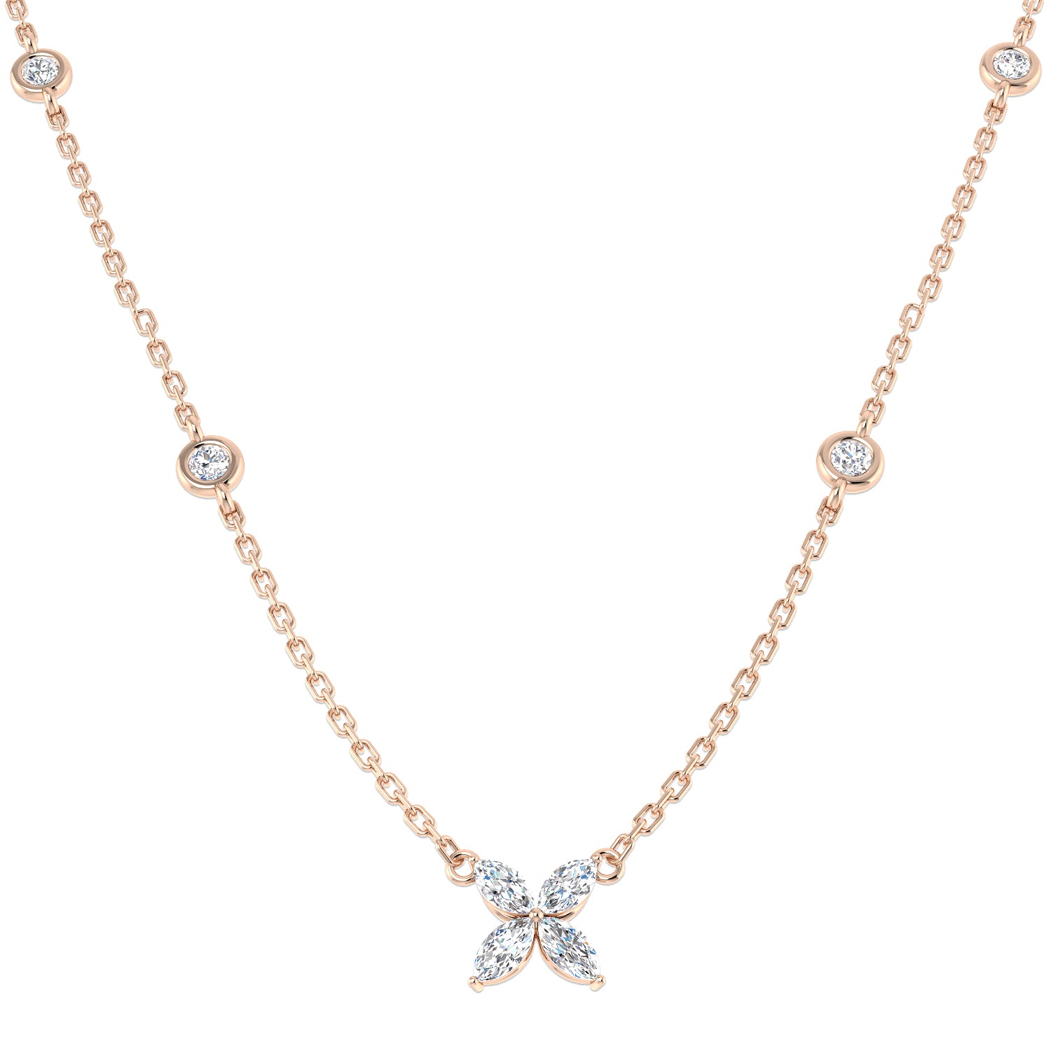 Sasha Diamond Necklace 0.5ct Gold Platinum
