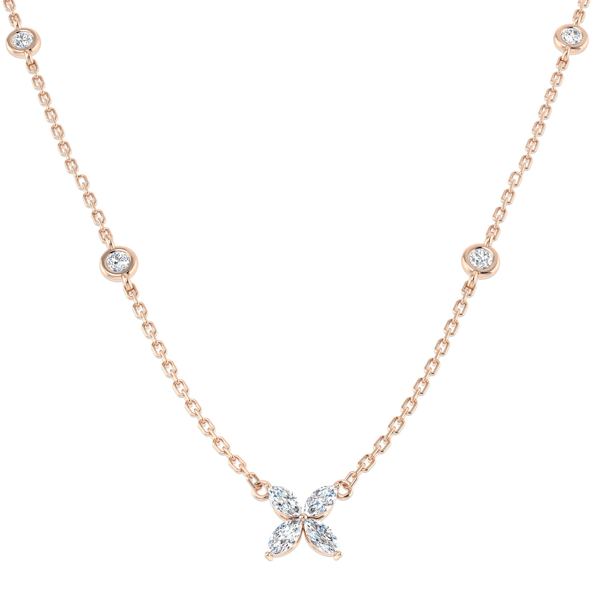Sasha Diamond Necklace 0.5ct Gold Platinum