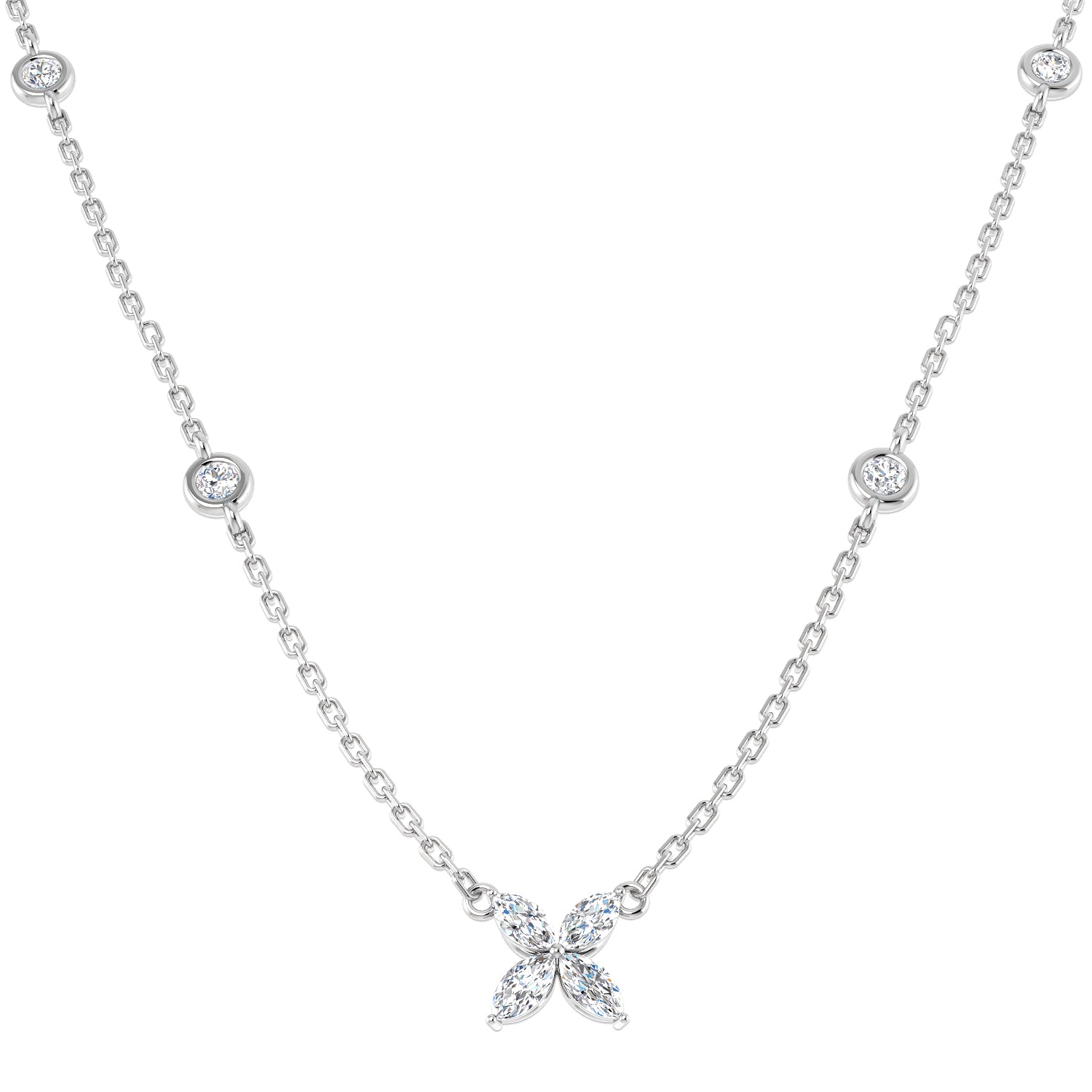 Sasha Diamond Necklace 0.5ct Gold Platinum