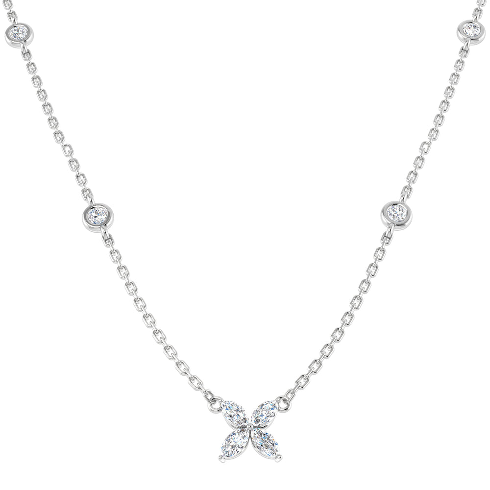 Sasha Diamond Necklace 0.5ct Gold Platinum