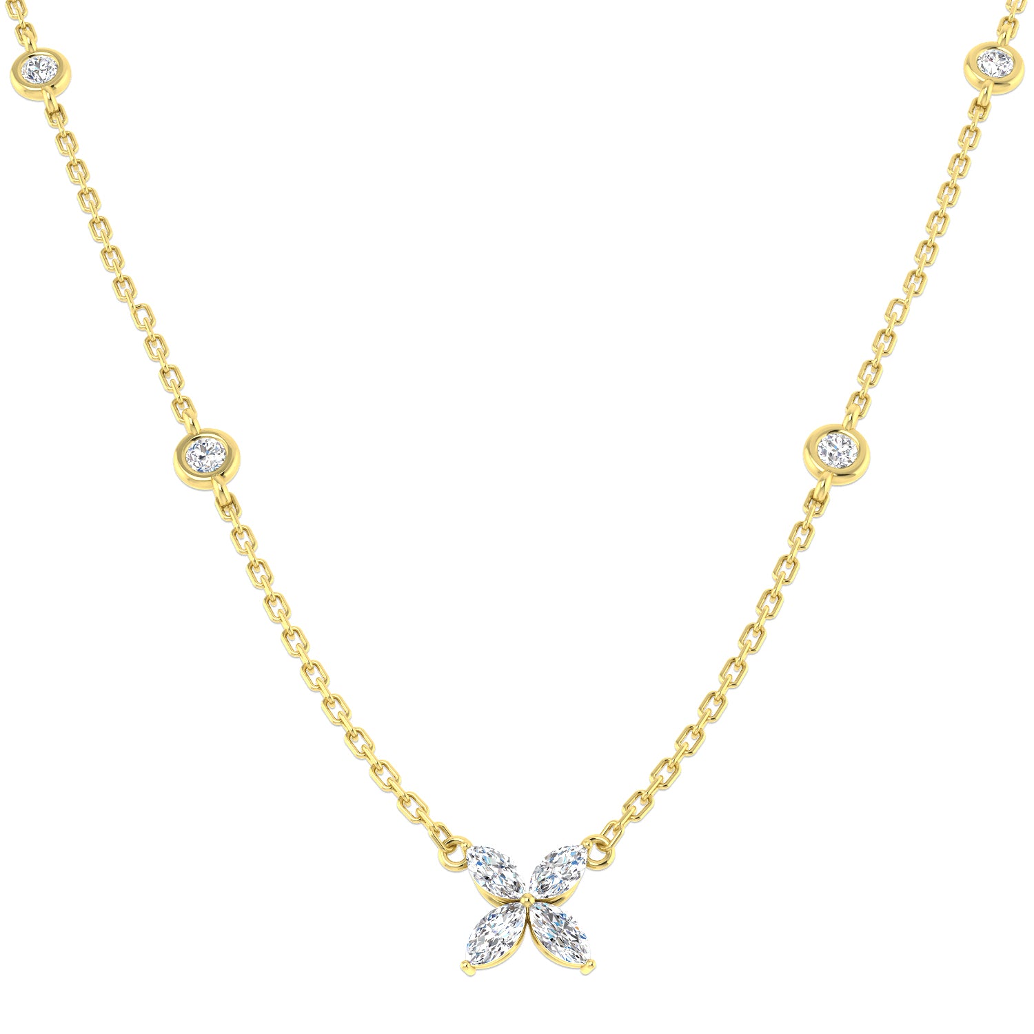 Sasha Diamond Necklace 0.5ct Gold Platinum