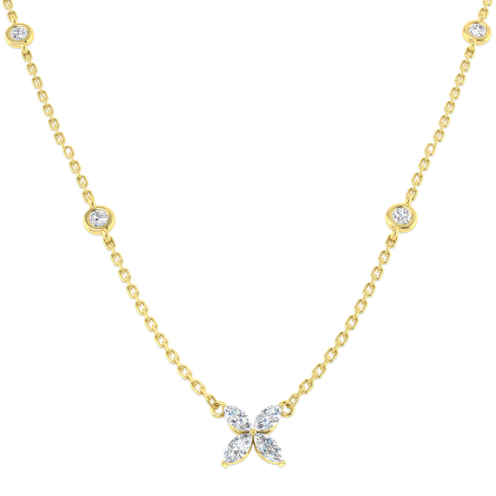 Sasha Diamond Necklace 0.5ct Gold Platinum