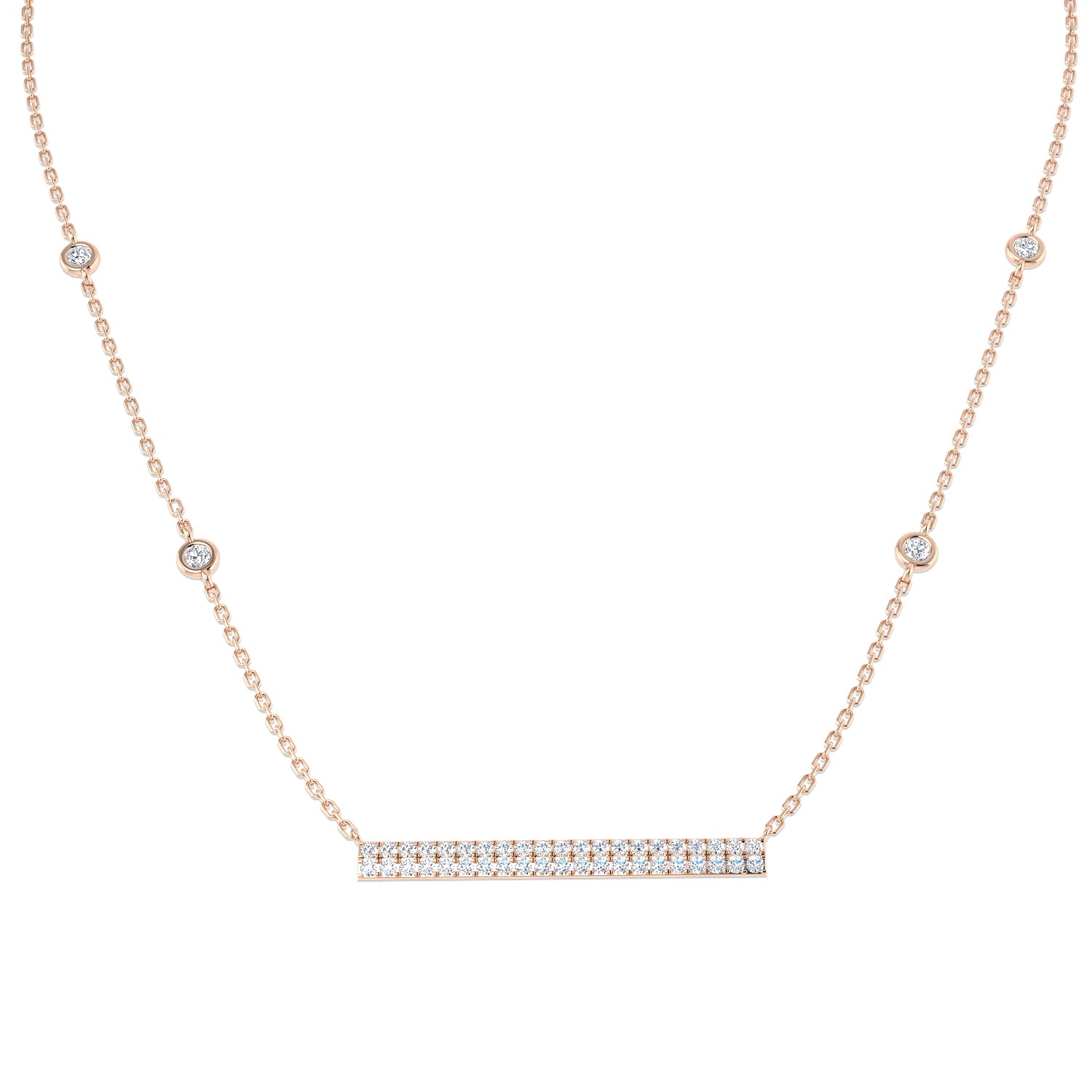 Millie Diamond Spectacle Necklace 0.75ct Gold Platinum