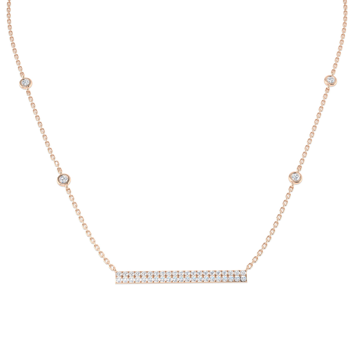 Millie Diamond Spectacle Necklace 0.75ct Gold Platinum