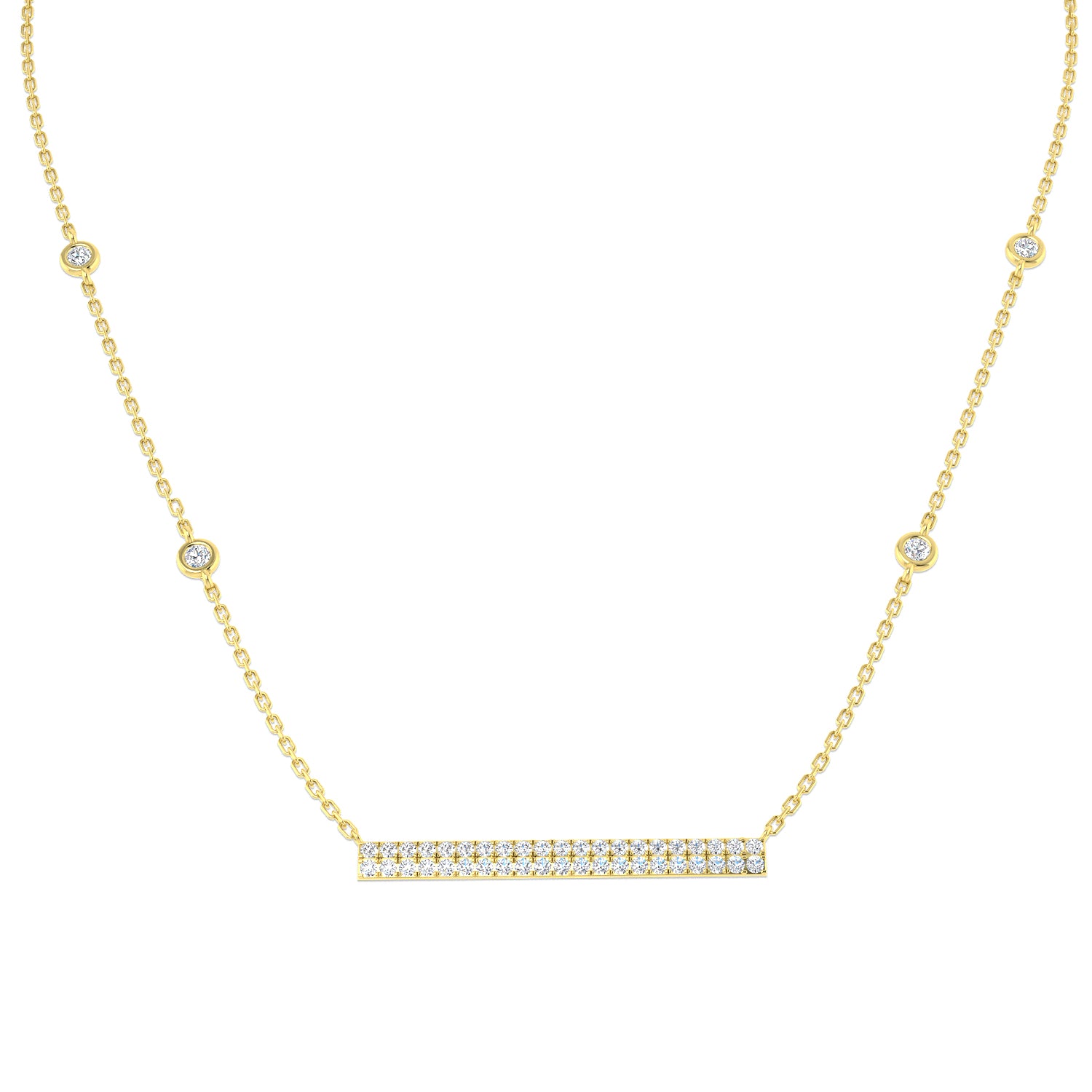 Millie Diamond Spectacle Necklace 0.75ct Gold Platinum