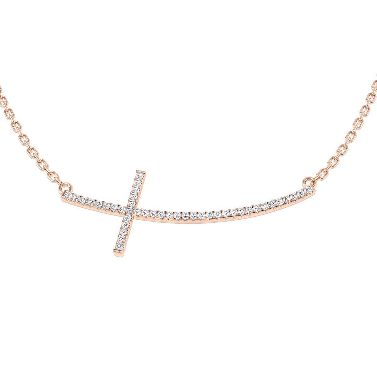 Rupert Diamond Cross Necklace 0.1ct Gold and Platinum
