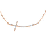 Rupert Diamond Cross Necklace 0.1ct Gold and Platinum