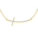Rupert Diamond Cross Necklace 0.1ct Gold and Platinum