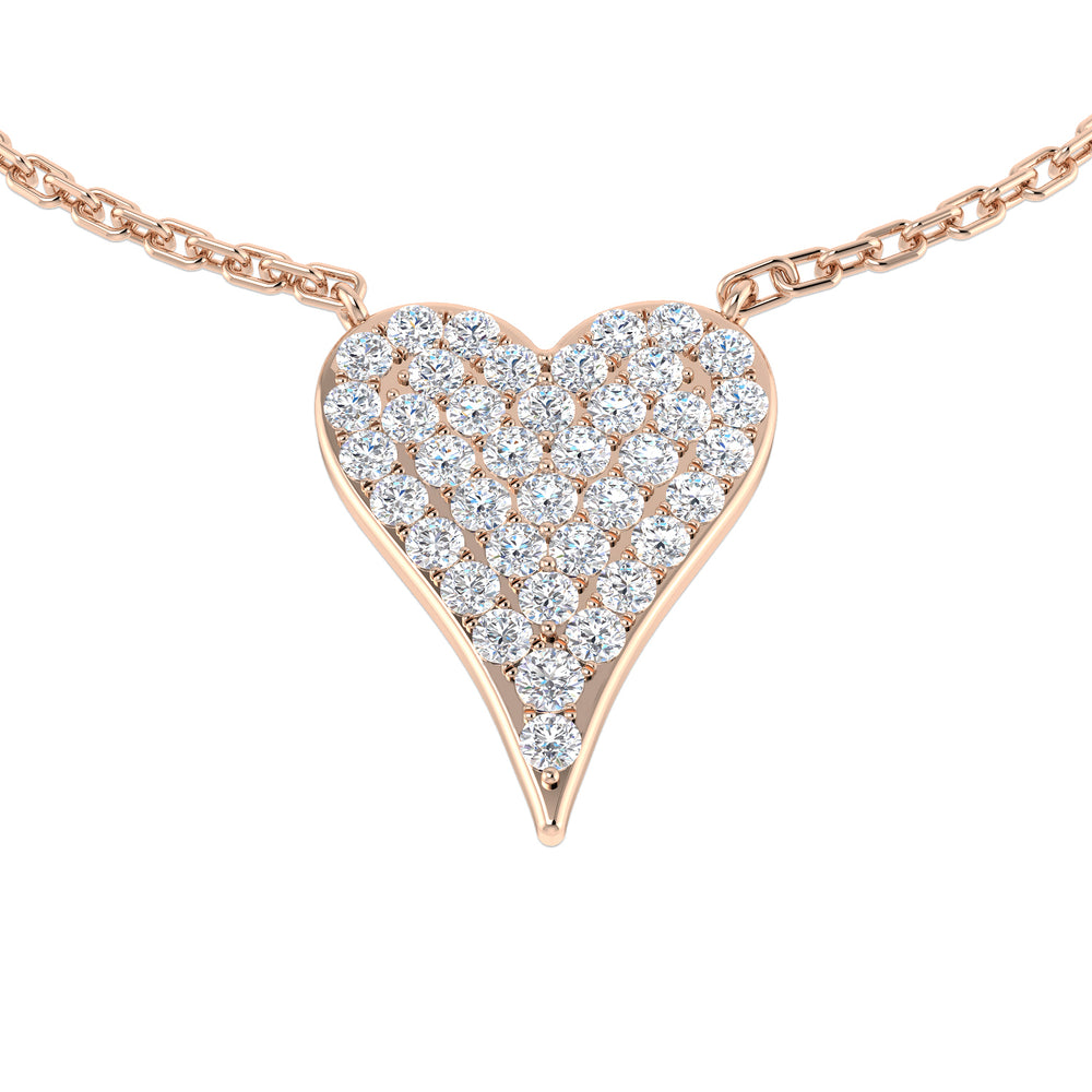 Joyce Heart Diamond Necklace 0.33ct Gold Platinum