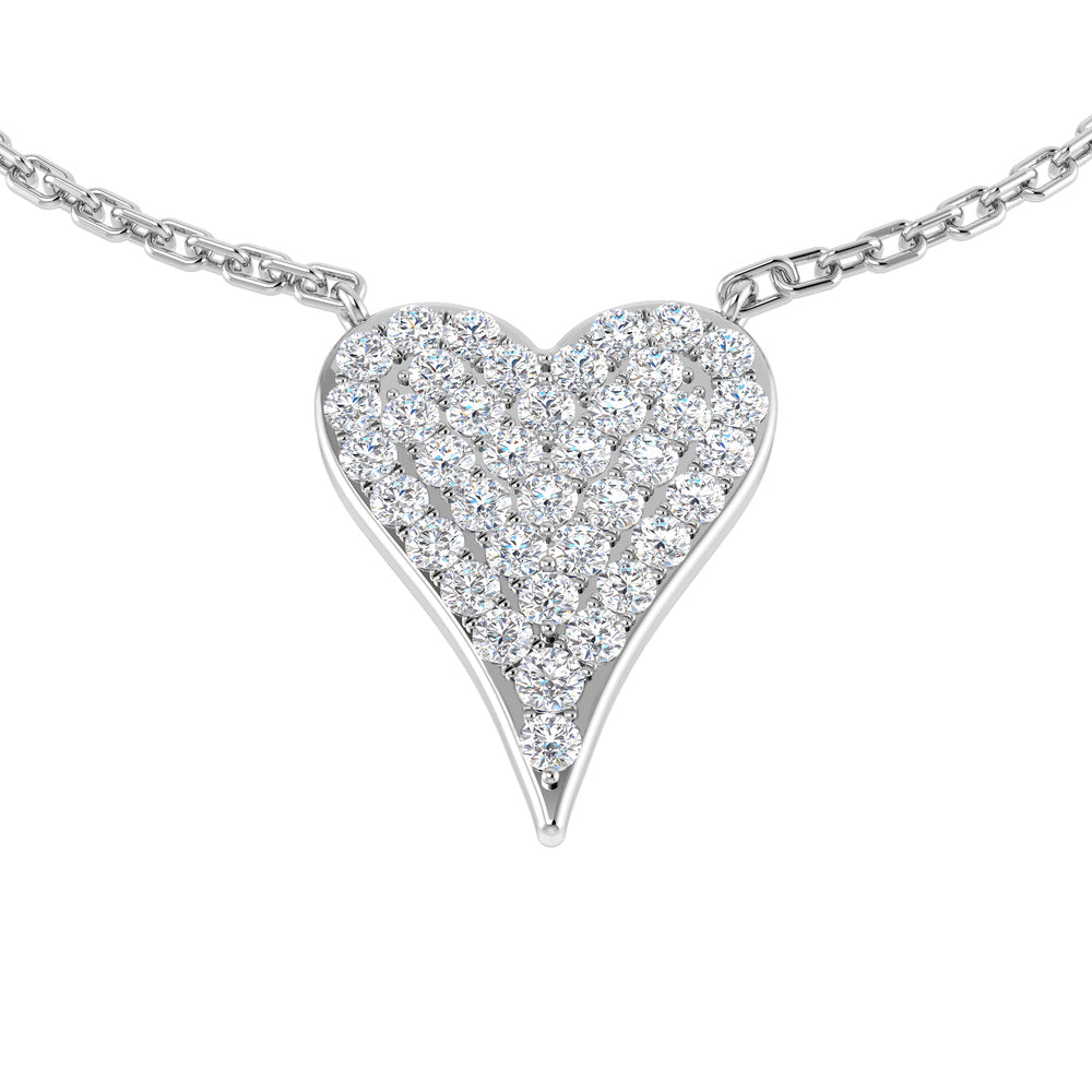 Joyce Heart Diamond Necklace 0.33ct Gold Platinum
