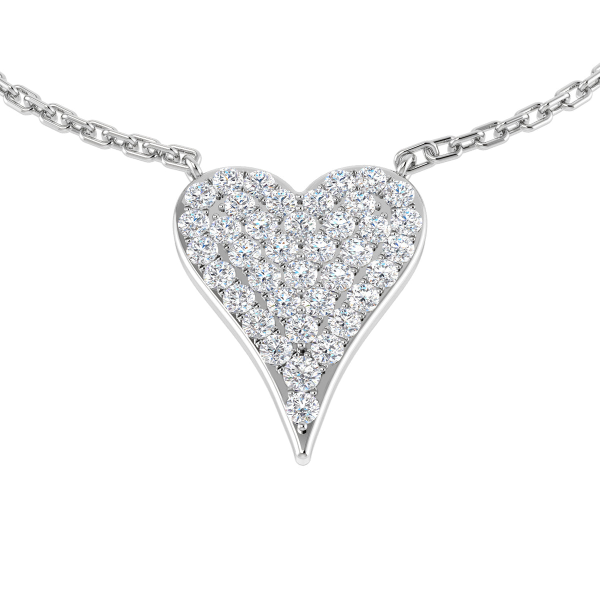 Joyce Heart Diamond Necklace 0.33ct Gold Platinum