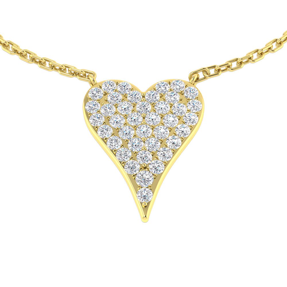 Joyce Heart Diamond Necklace 0.33ct Gold Platinum