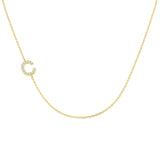 Diamond Sideways Initial "C" Necklace