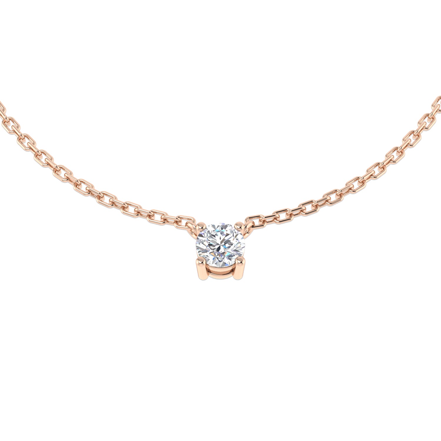 Julia Solitaire Diamond  Necklace 0.15ct to 0.75ct Gold Platinum