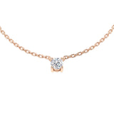 Julia Solitaire Diamond  Necklace 0.15ct to 0.75ct Gold Platinum