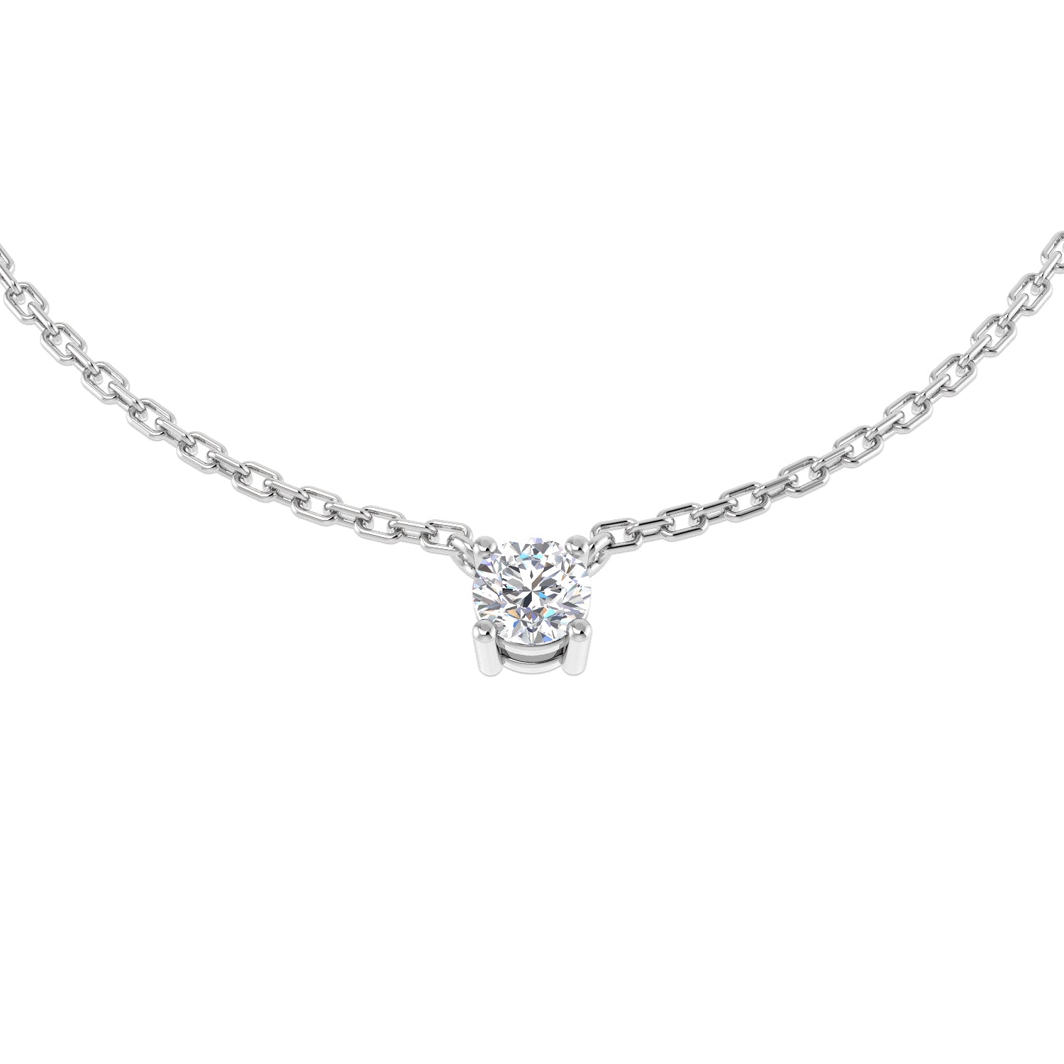 Julia Solitaire Diamond  Necklace 0.15ct to 0.75ct Gold Platinum