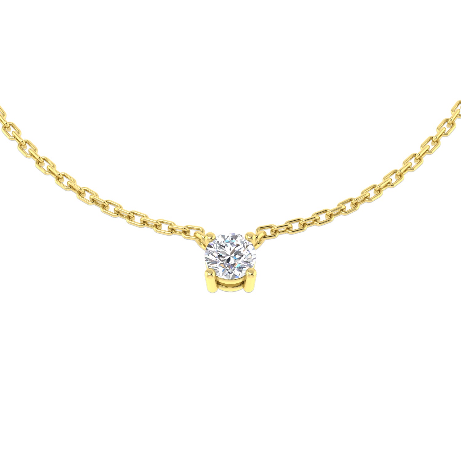 Julia Solitaire Diamond  Necklace 0.15ct to 0.75ct Gold Platinum