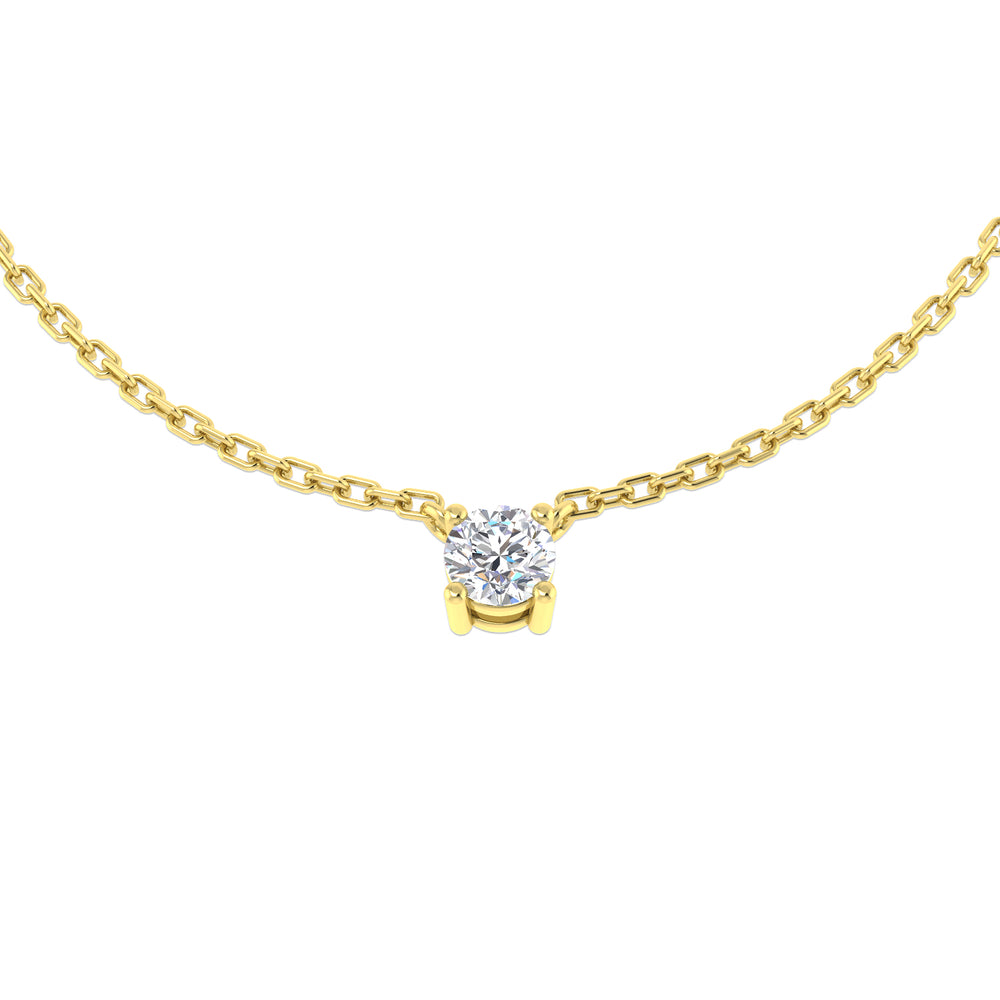Julia Solitaire Diamond  Necklace 0.15ct to 0.75ct Gold Platinum