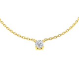 Julia Solitaire Diamond  Necklace 0.15ct to 0.75ct Gold Platinum