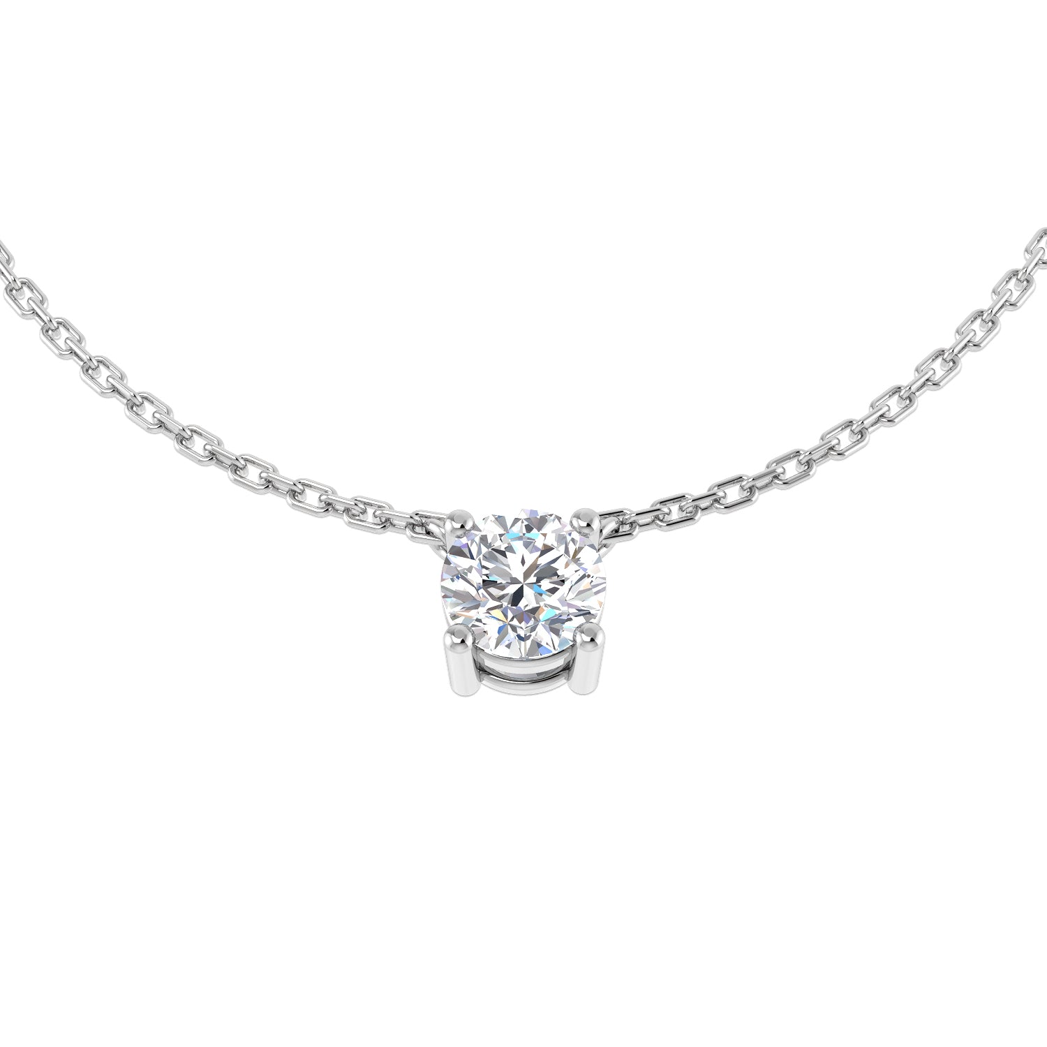 9ct White Gold 0.51ct Lab Grown Diamond Solitaire Necklace