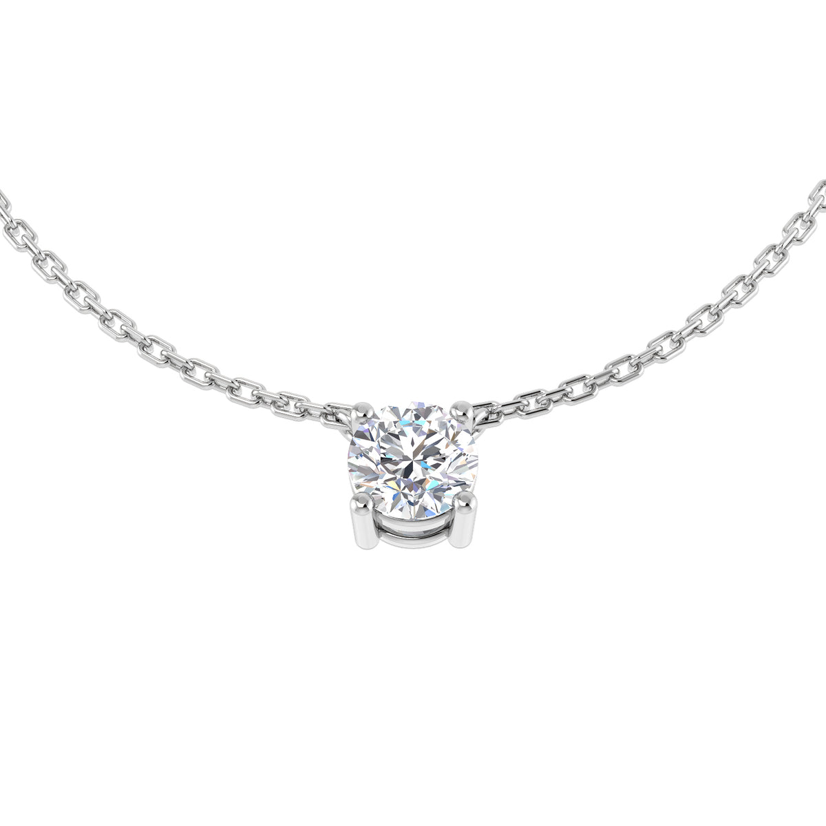 9ct White Gold 0.51ct Lab Grown Diamond Solitaire Necklace