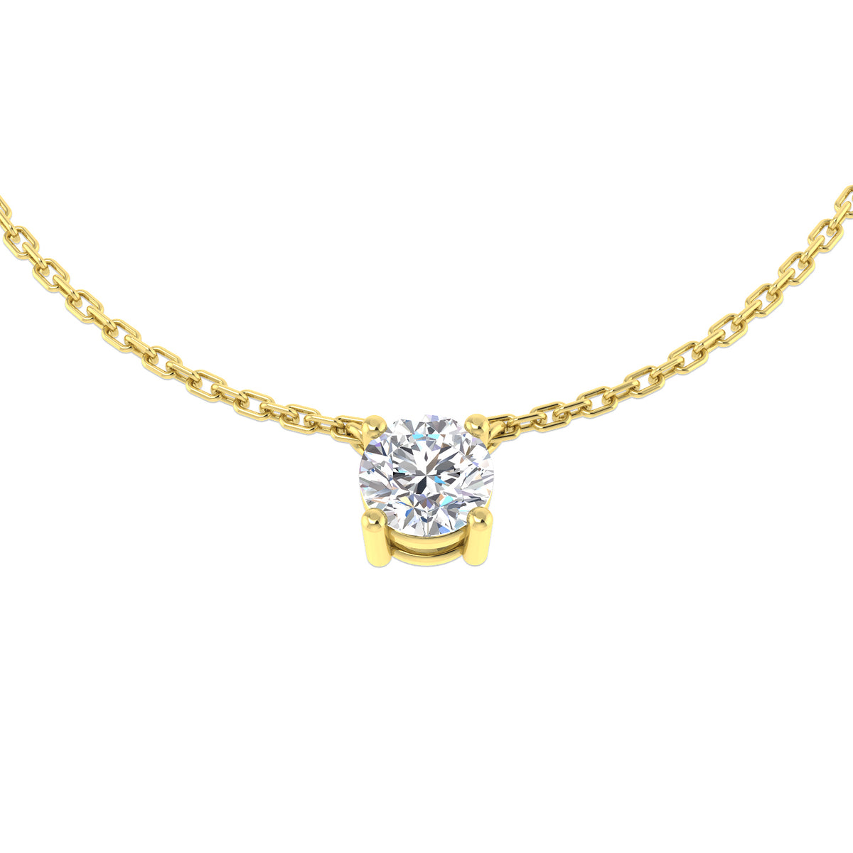 9ct Yellow Gold 0.51ct Lab Grown Diamond Solitaire Necklace