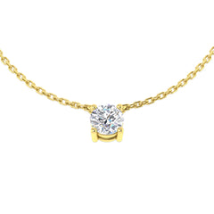 0.6 Carat D-E/VS Lab Grown Diamond Solitaire Necklace 9k Yellow Gold Ready To Ship
