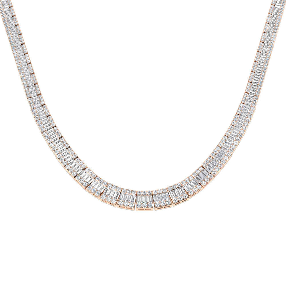 June Baguette Brilliant Necklace 13ct to 23ct Gold Platinum