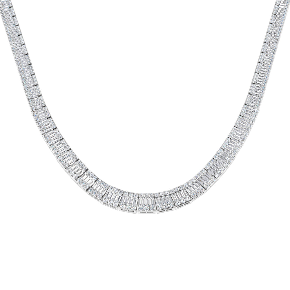 June Baguette Brilliant Necklace 13ct to 23ct Gold Platinum