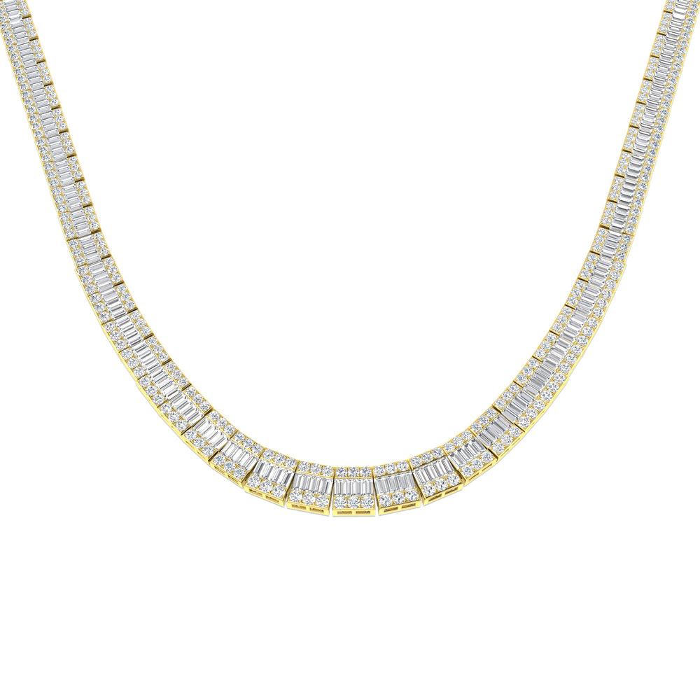 June Baguette Brilliant Necklace 13ct to 23ct Gold Platinum