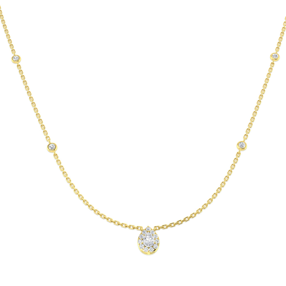 India Halo Diamond Necklace 0.3ct to 0.5ct Gold Platinum