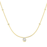 India Halo Diamond Necklace 0.3ct to 0.5ct Gold Platinum