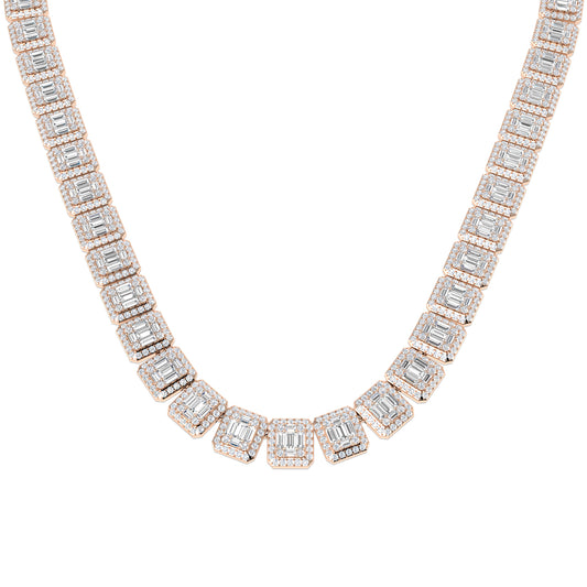 Betel Baguette Brilliant Diamond Necklace 26ct Gold Platinum