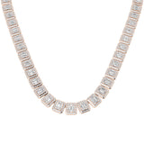 Betel Baguette Brilliant Diamond Necklace 26ct Gold Platinum