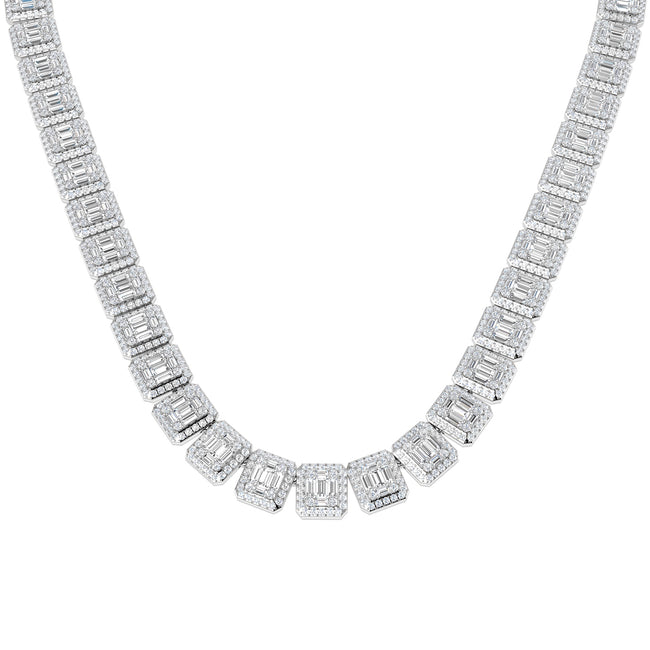 Baguette Brilliant Diamond Necklace 26ct Gold Platinum (Without Chain)