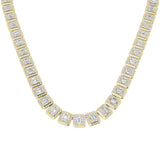 Betel Baguette Brilliant Diamond Necklace 26ct Gold Platinum