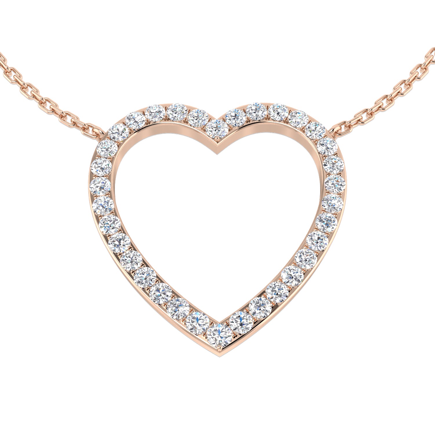 Jack Diamond Heart Necklace 0.5ct Gold Platinum