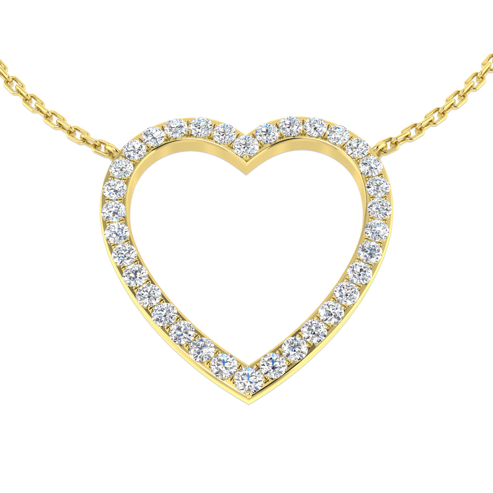 Jack Diamond Heart Necklace 0.5ct Gold Platinum