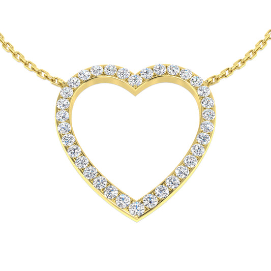 Jack Diamond Heart Necklace 0.5ct Gold Platinum