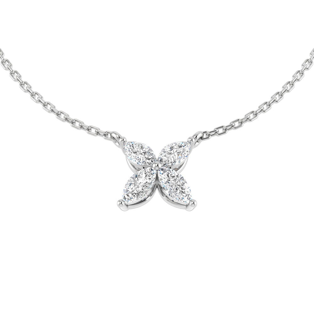 Demi Diamond Necklace 0.75ct Gold Platinum Shape
