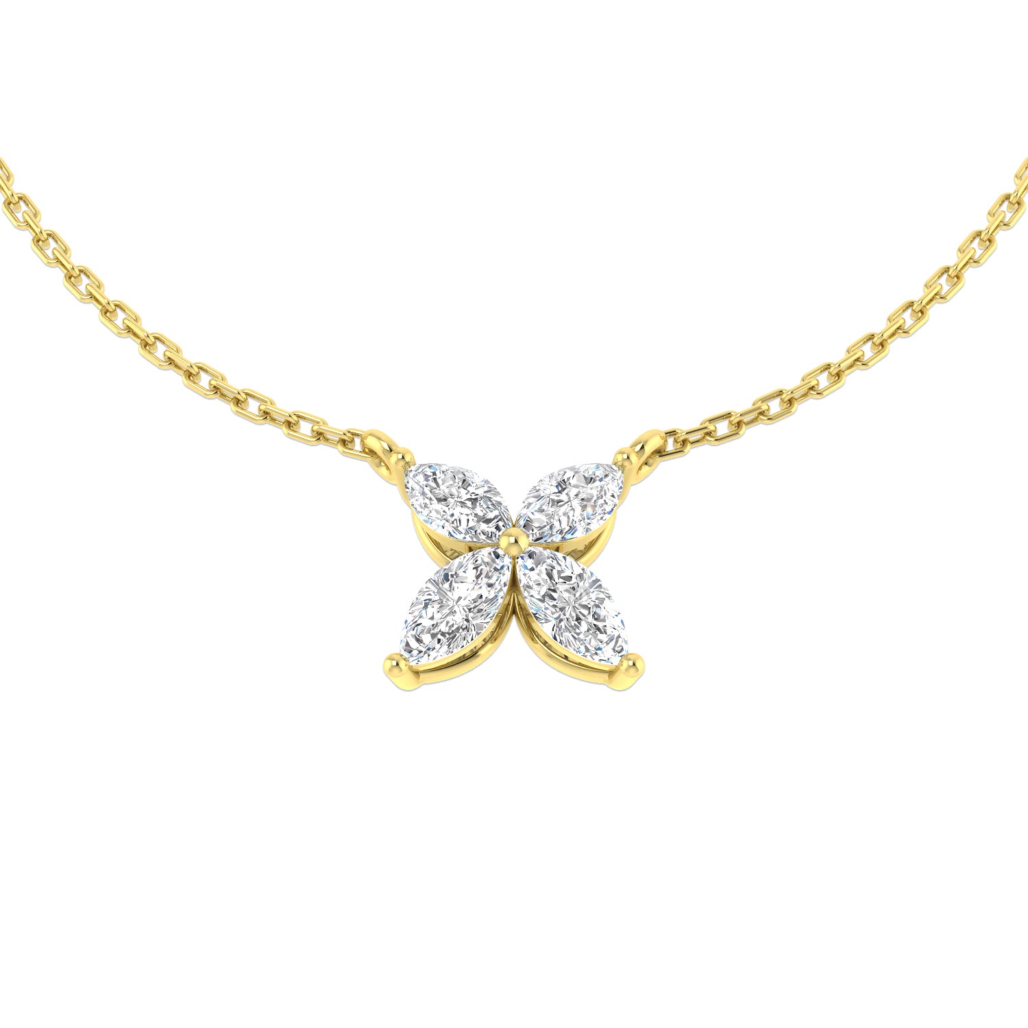 Demi Diamond Necklace 0.75ct Gold Platinum Shape