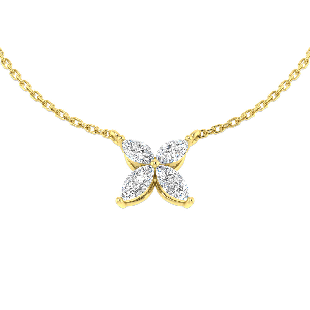 Demi Diamond Necklace 0.75ct Gold Platinum Shape
