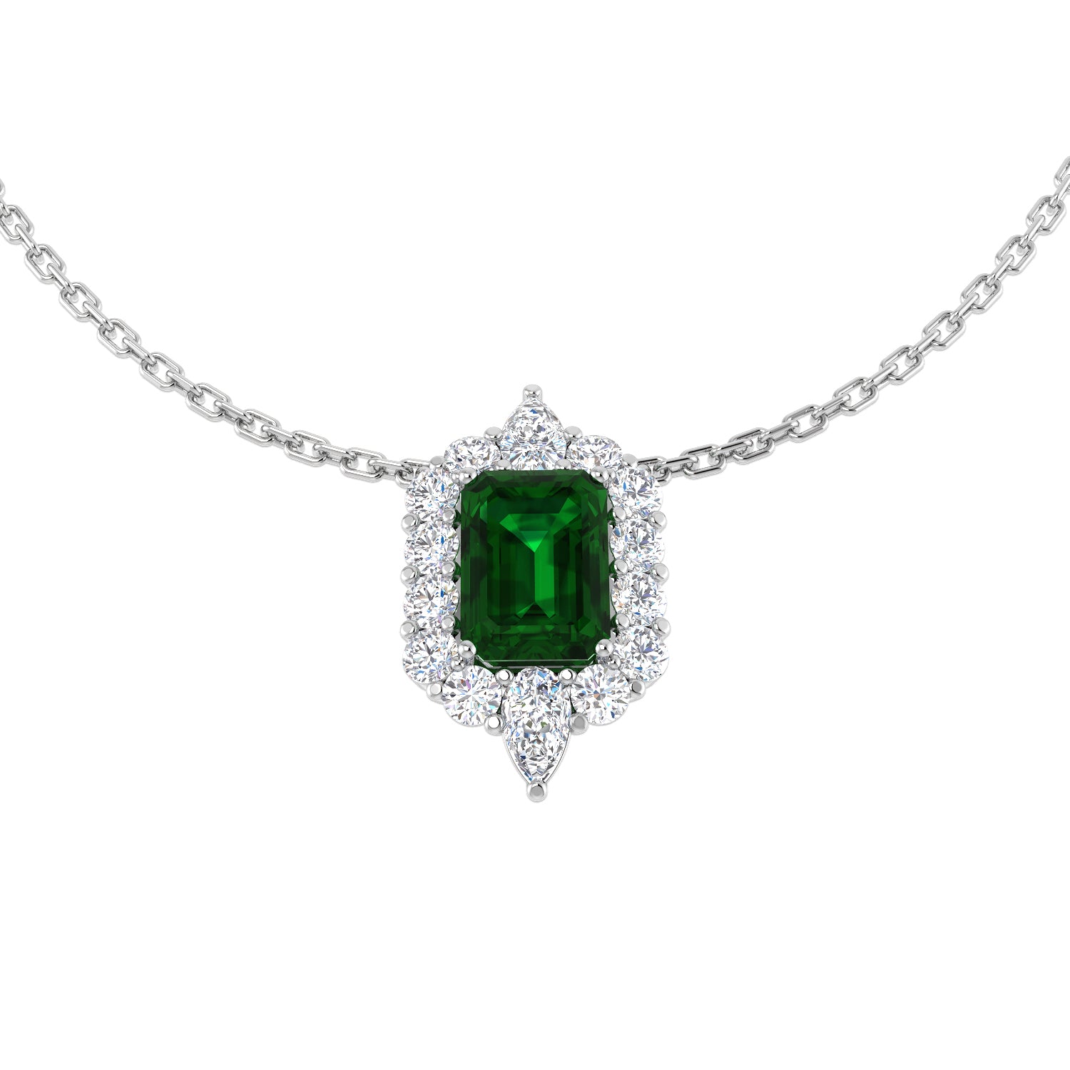 Felix Emerald Necklace 1.75ct Gold Platinum
