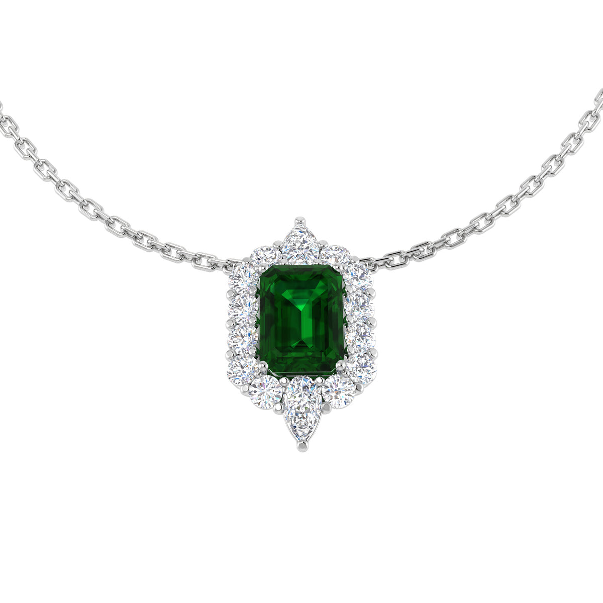 Felix Emerald Necklace 1.75ct Gold Platinum